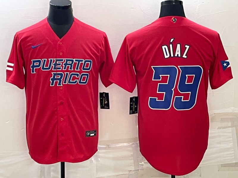Men 2023 World Cub #39 Diaz Red Nike MLB Jersey9->more jerseys->MLB Jersey